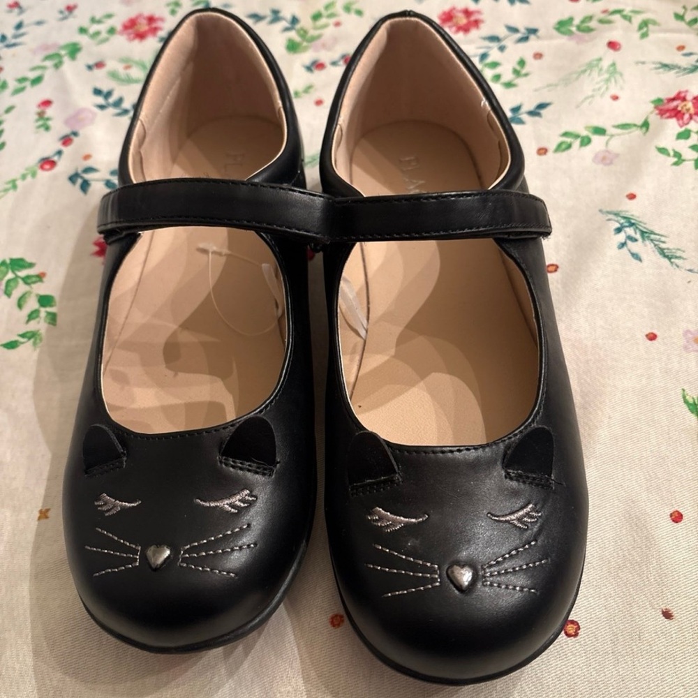 Black Cat Face Kids Shoes